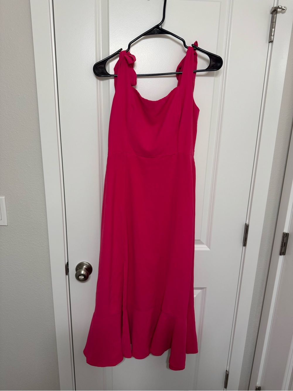Anrabess Fuchsia Tie-Shoulder Midi Dress Size Small